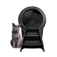 Whisker Litter- Robot 4 Incline Ramp for Cats & Kittens, Black Front_Flat