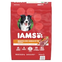 Nourriture sèche pour chiens adultes IAMS agneau et riz, 6,9 kg Front_Flat