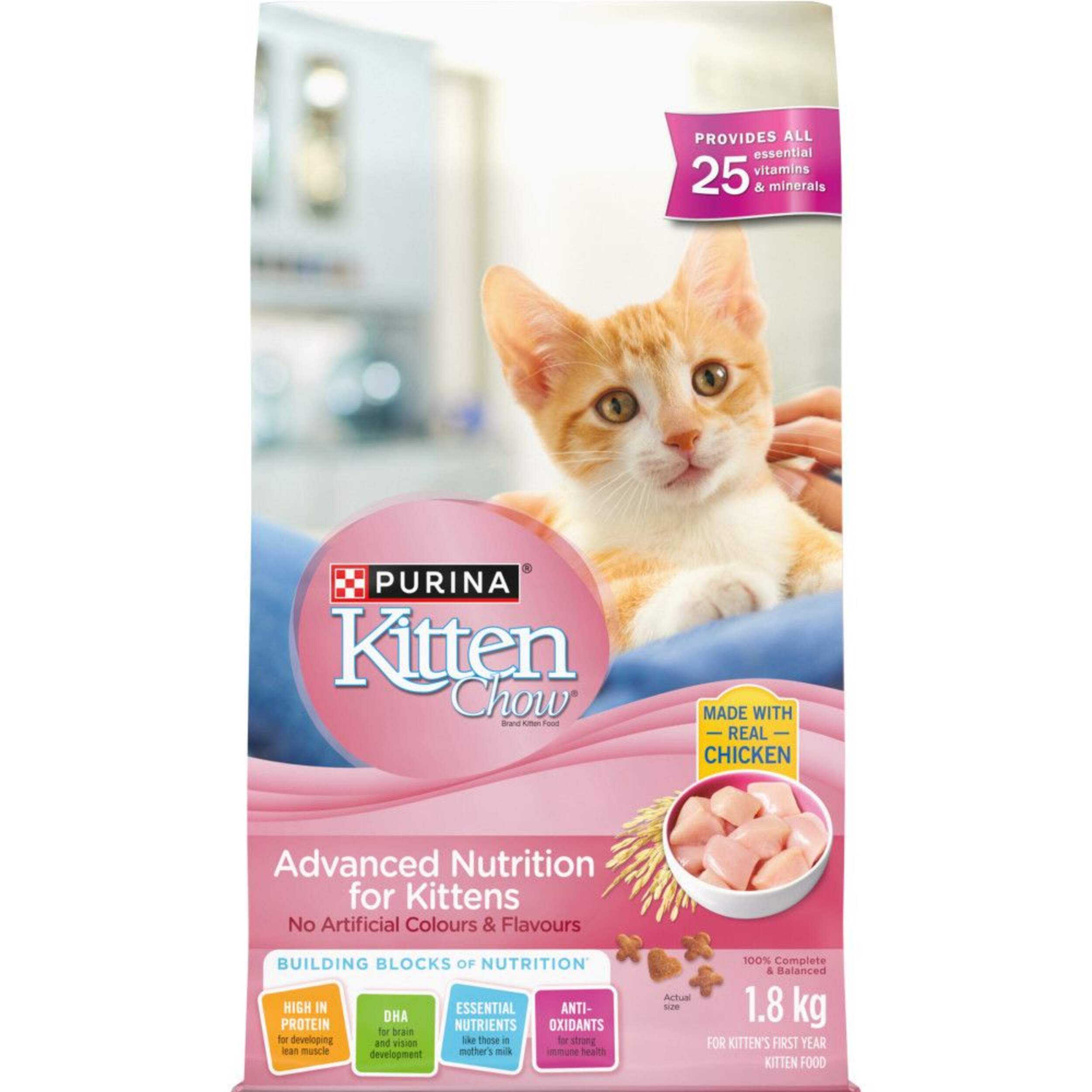 Nourriture sèche pour chatons Purina Kitten Chow Nutrition avancée, 1,8 kg Front_Flat