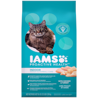 IAMS Proactive Health Indoor Weight & Hairball Care Adult Dry Cat Food, 1.6-kg Front_Flat