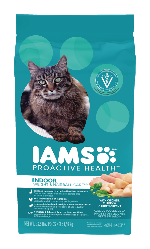 Iams Proactive Health Indoor Weight & Hairball Care Adult Dry Cat Food 