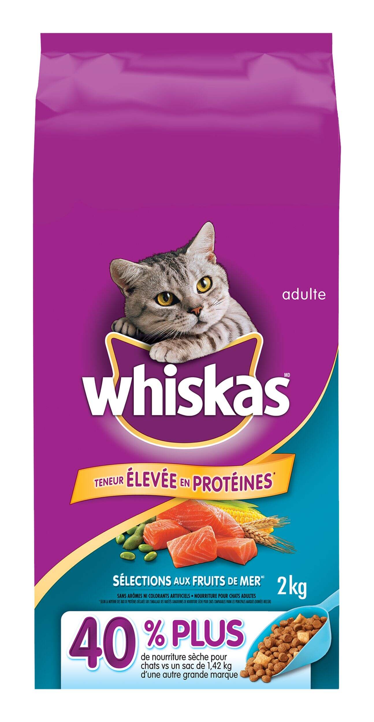 Nourriture sèche pour chats Whiskas Sélections aux fruits de mer, 2 kg Front_Flat
