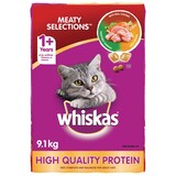 Whiskas Meaty Selections Dry Cat Food, 9.1-kg Front_Flat