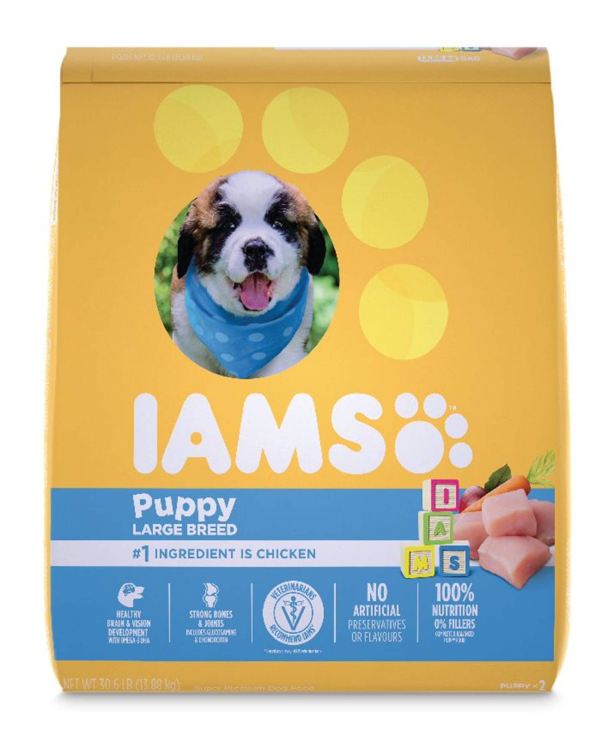 IAMS Large Breed Puppy Dry Dog Food, 13.9-kg Front_Flat