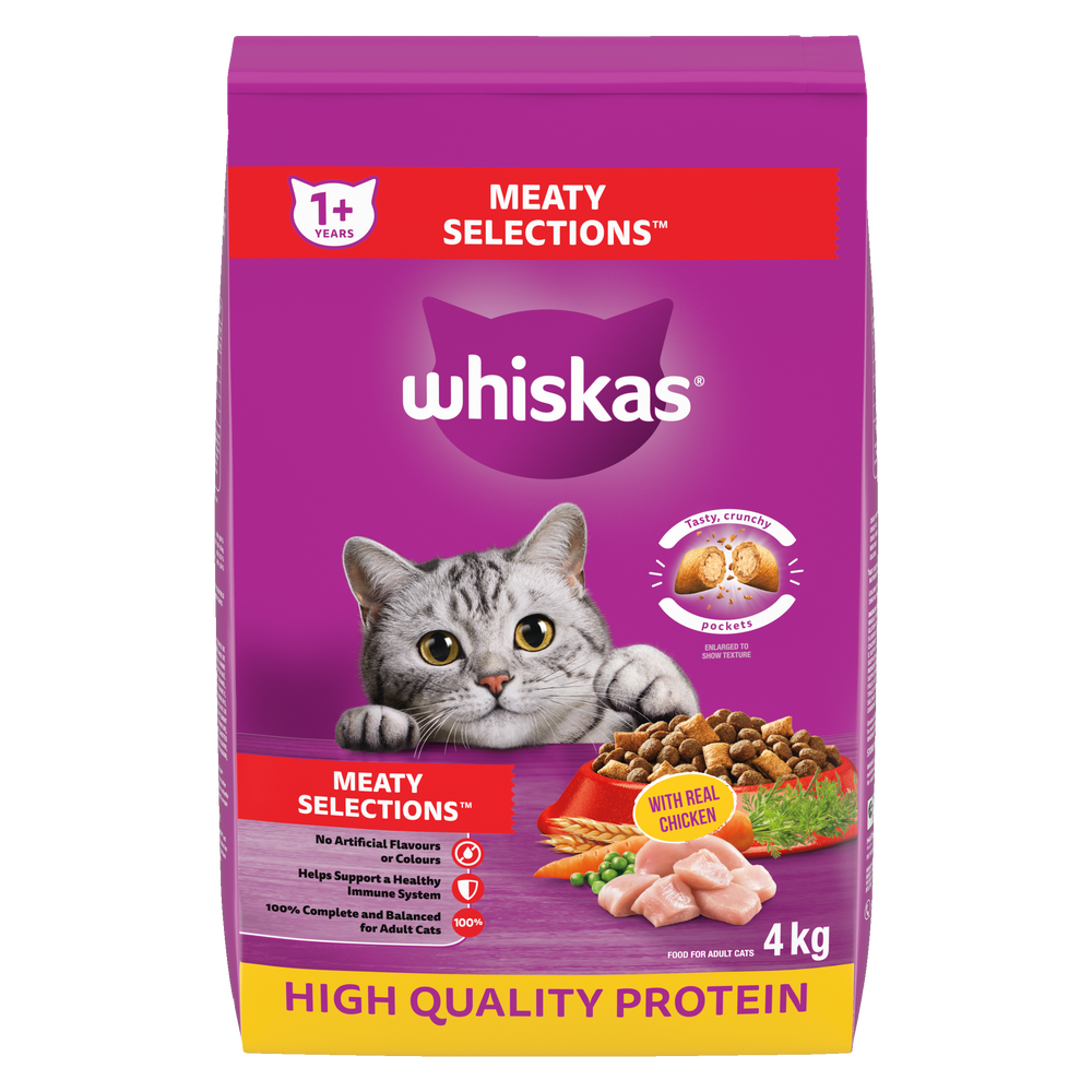 Whiskas Meaty Selections Dry Cat Food, 4kg Canadian Tire