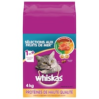 Nourriture sèche pour chats Whiskas Sélections aux fruits de mer, 4 kg Front_Flat