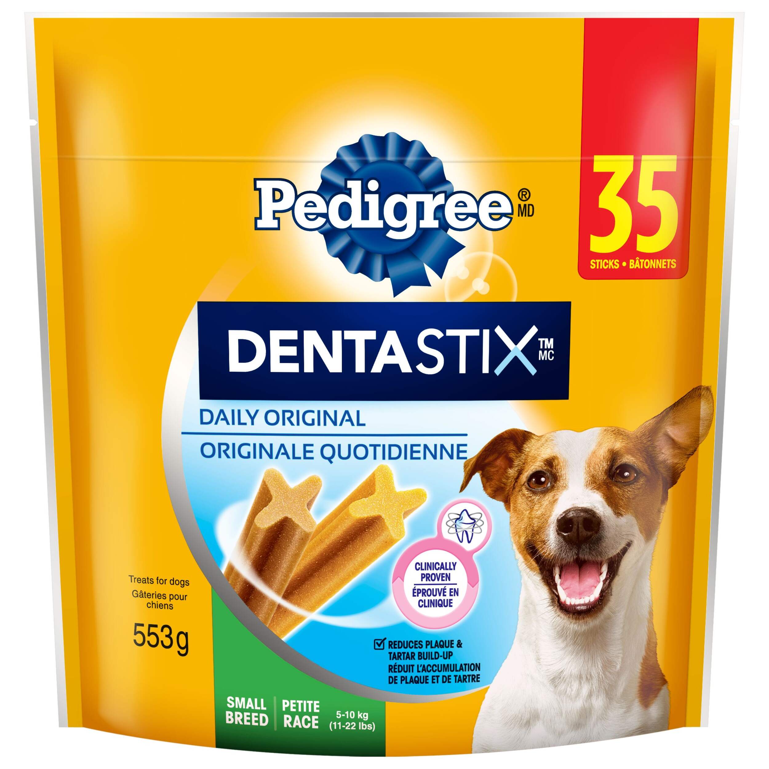 Pedigree Dentastix Oral Care Dog Treats for Small Sized Breeds, 553-g, 35-Pk Front_Flat