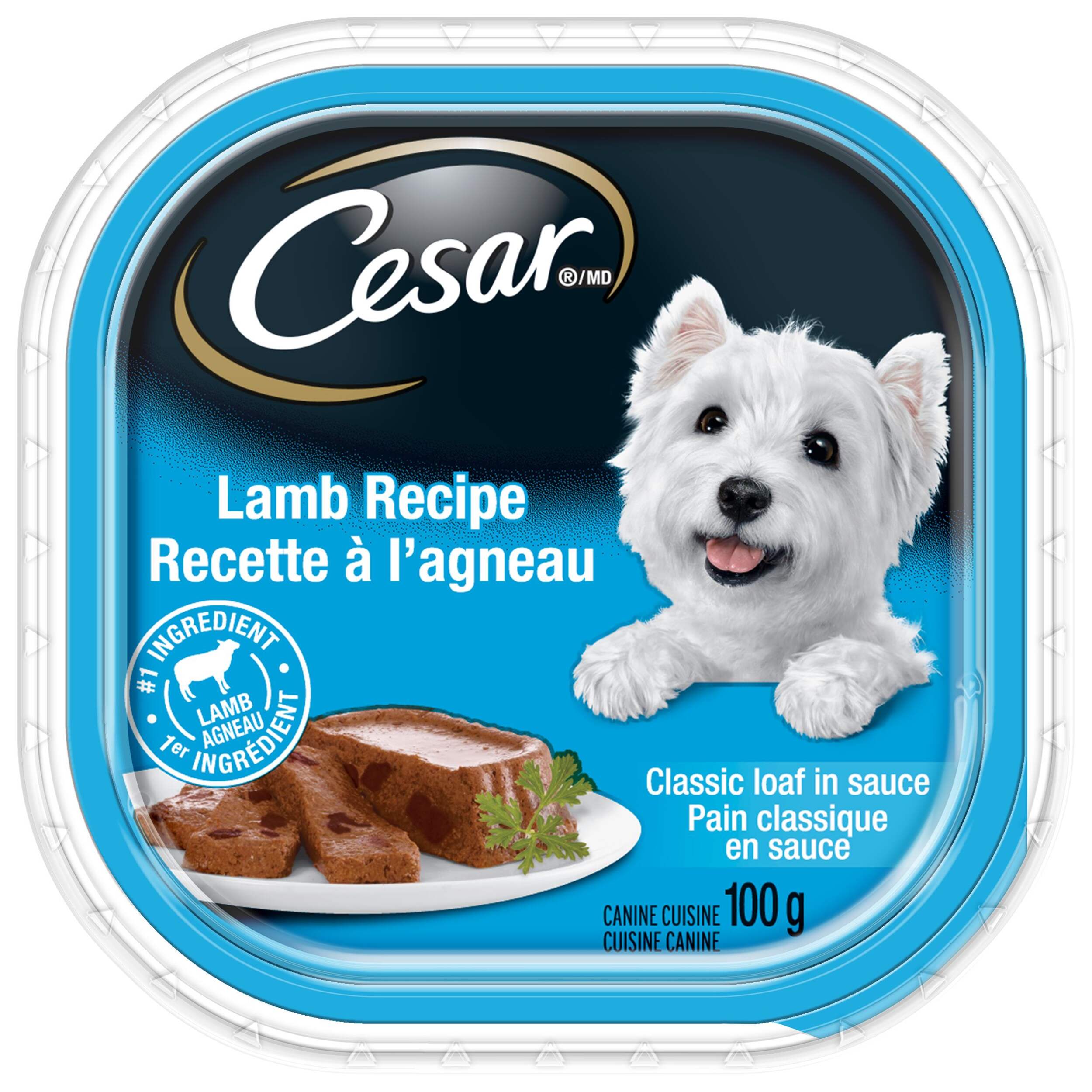 Nourriture humide pour chiens adultes Cesar, recette d'agneau, 100 g Front_Flat