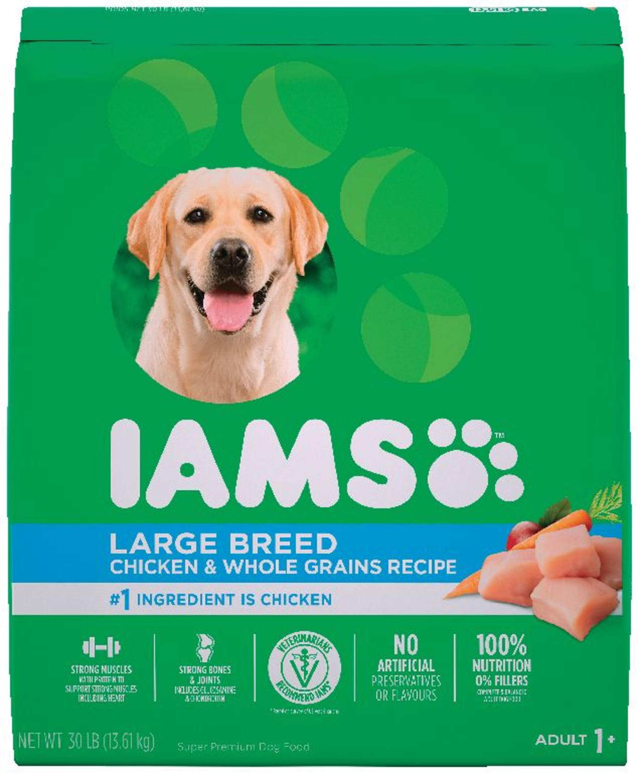 IAMS Large Breed Adult Dry Dog Food, 13.6-kg Front_Flat