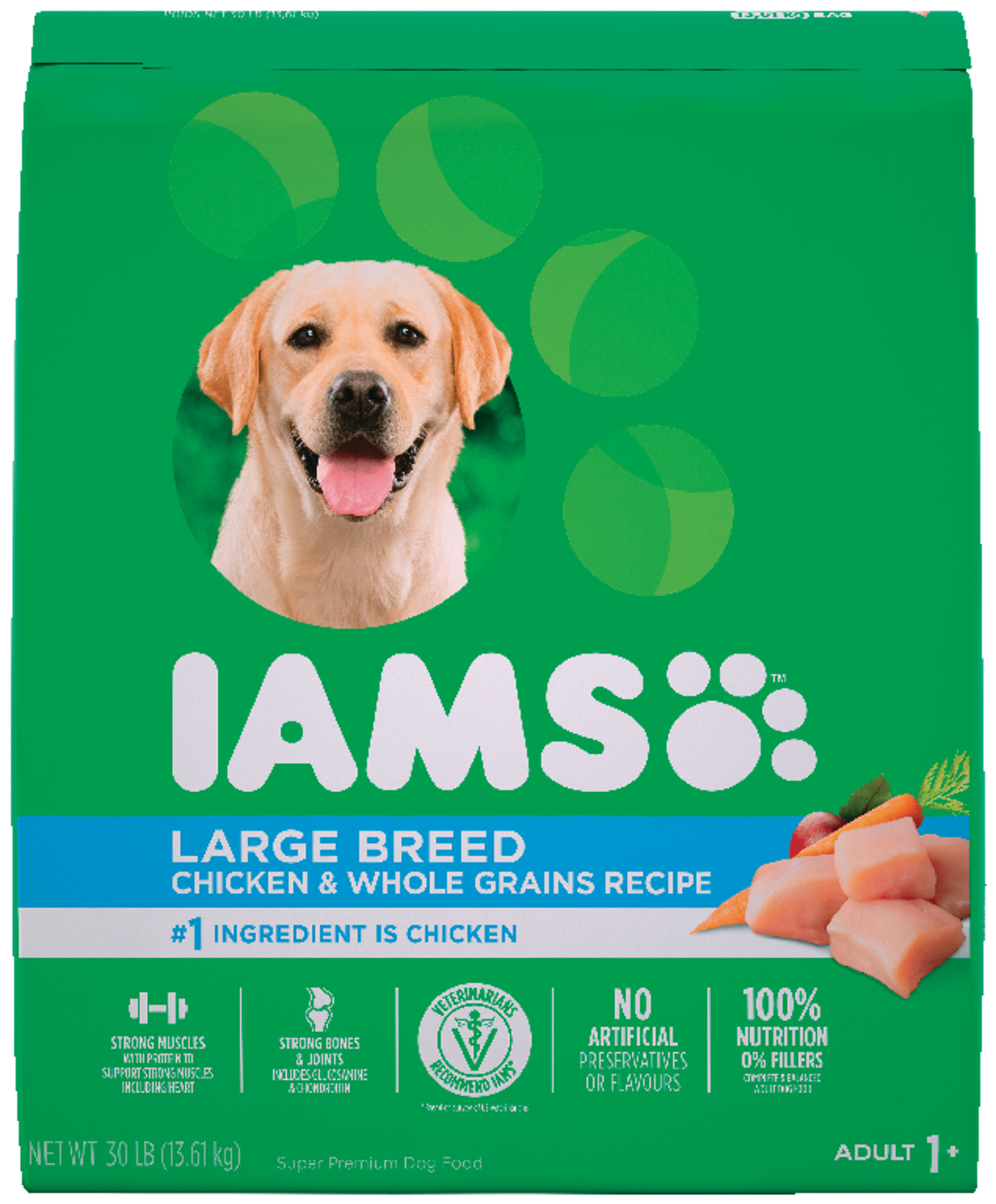 IAMS Large Breed Adult Dry Dog Food, 13.6-kg Front_Flat