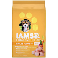 Nourriture sèche pour chiots IAMS Proactive Health recette de poulet et grains entiers, 6,8 kg Front_Flat