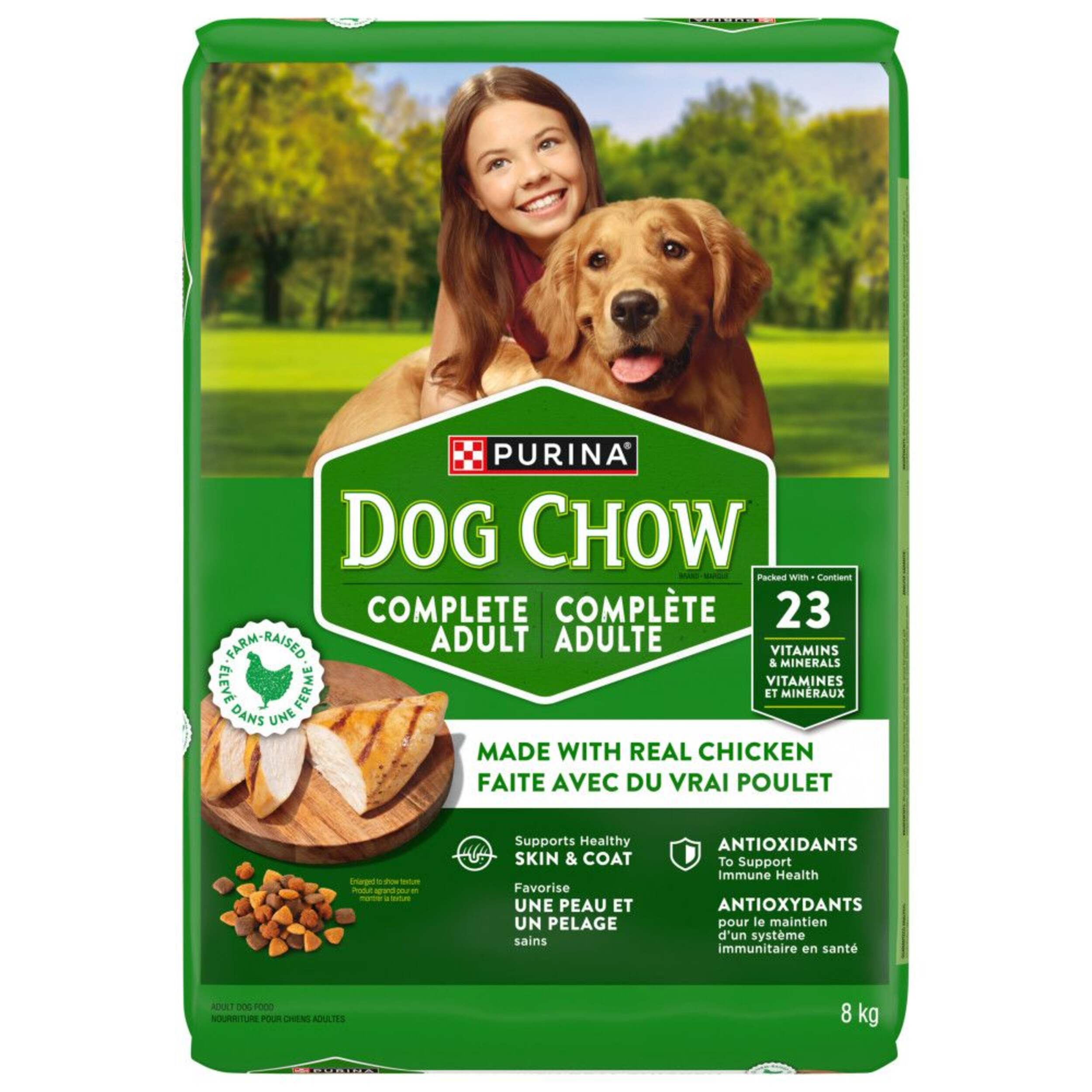 Purina Dog Chow® Complete Chicken Adult Dry Dog Food, 8-kg Front_Flat