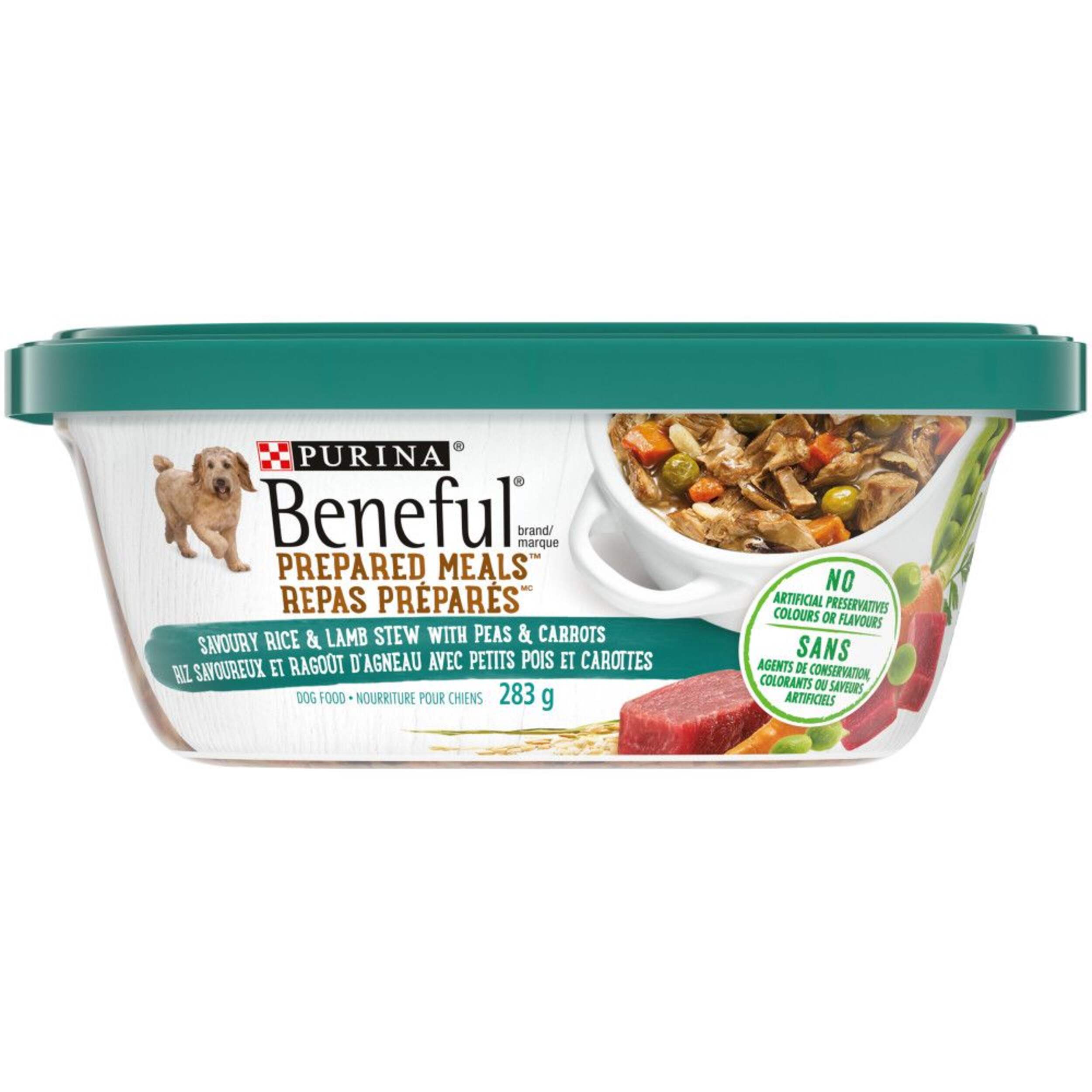 Purina Beneful® PrePared Meals™ Savoury Rice & Lamb Stew Adult Wet Dog Food, 283-g Front_Flat