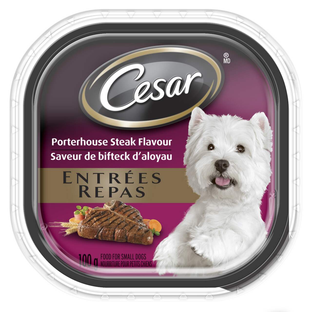 Cesar Entr es Porterhouse Steak Flavour Adult Wet Dog Food 100 g