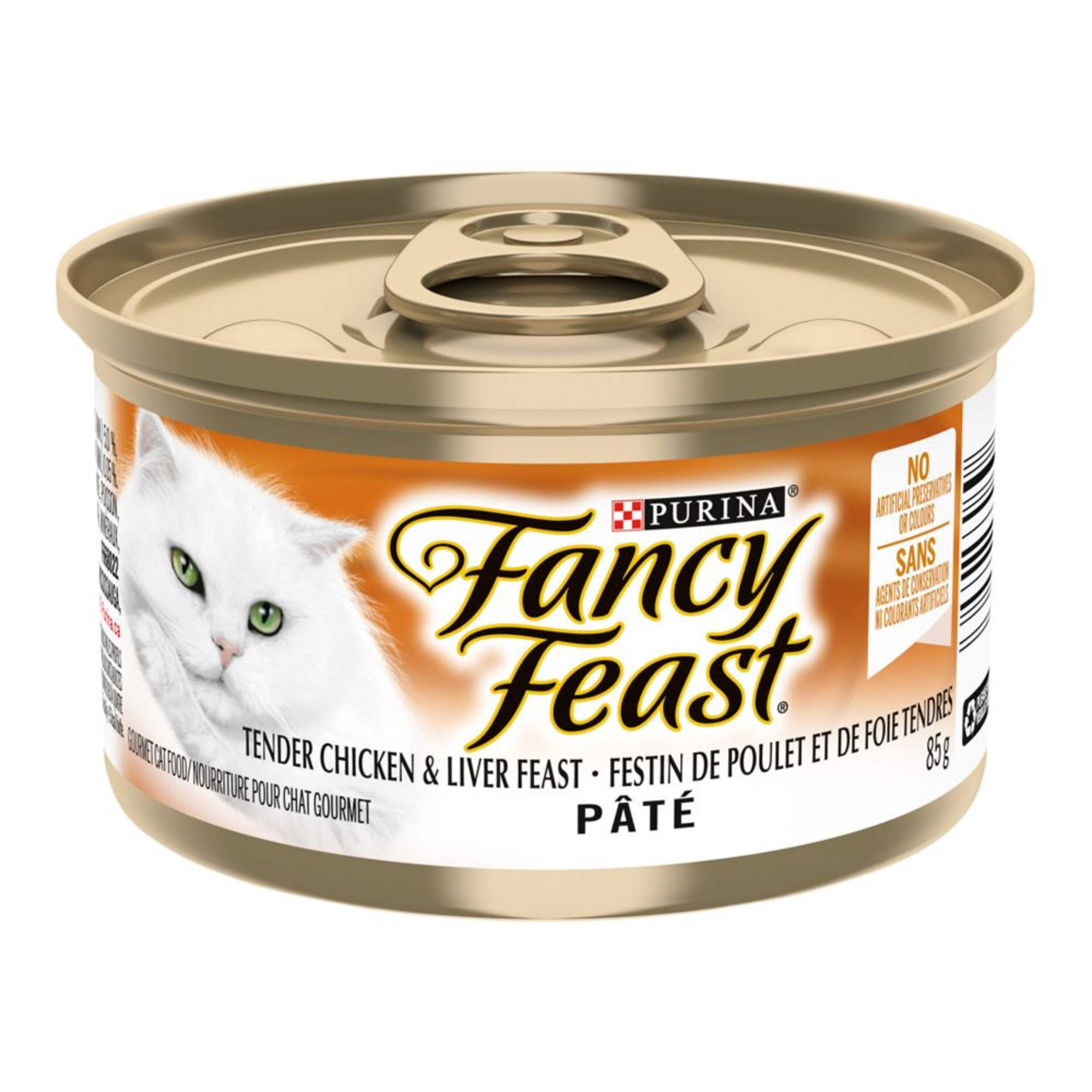 Purina® Fancy Feast® Cat Food, Tender  Liver and Chicken, for Cats of all Ages/Sizes, 85-g Front_Elevated