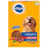 Pedigree Vitality+ Hearty Beef and Vegetable Flavour Adult Dry Dog Food, 8-kg Front_Flat