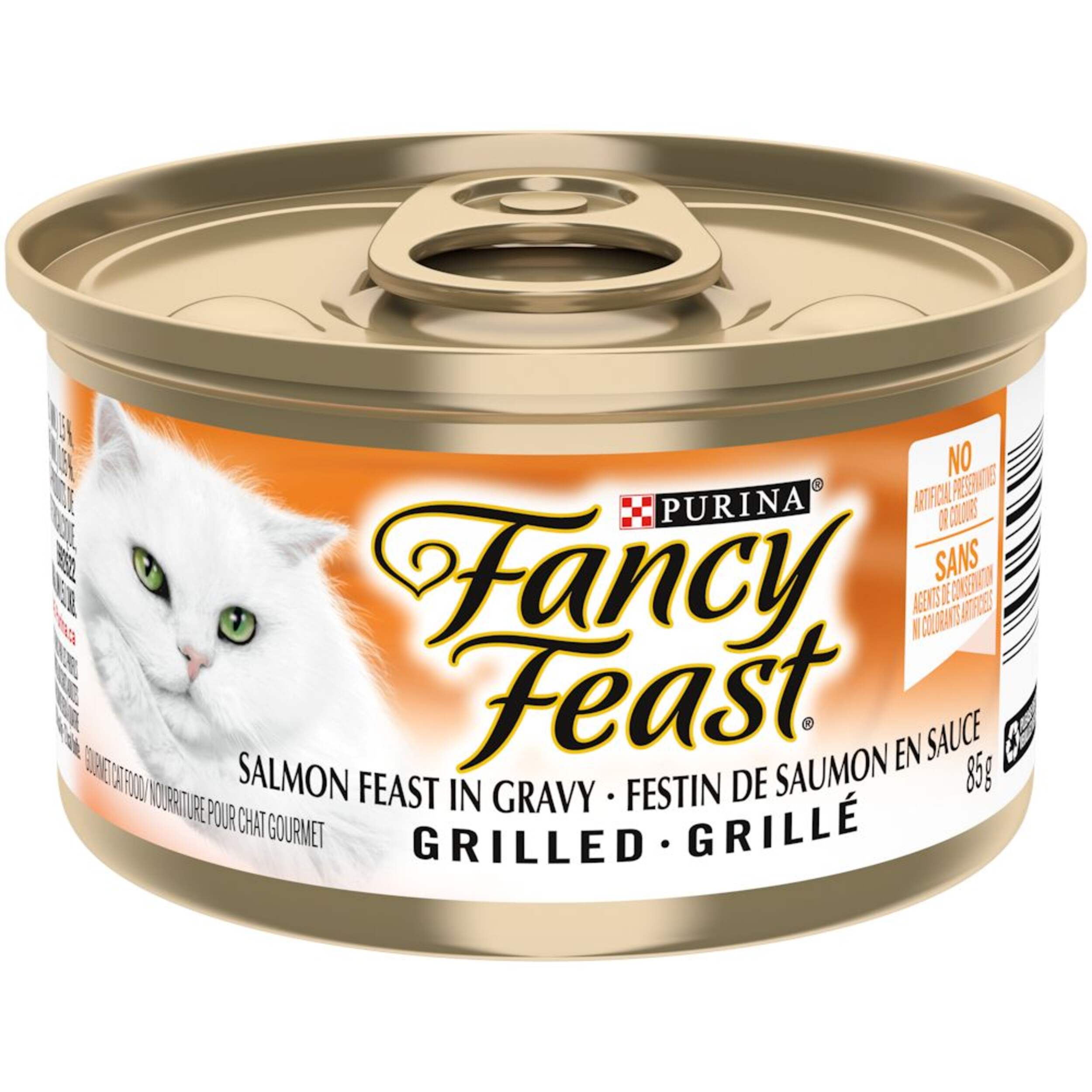 Purina® Fancy Feast® Cat Food, Grilled Salmon In Gravy Wet Cat Food, 85g Front_Elevated
