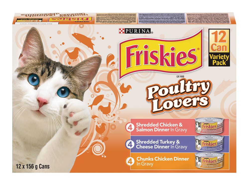 Purina Friskies Poultry Lovers Variety Pack Wet Cat Food 12 x 156 g