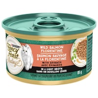 Fancy Feast Elegant Medleys® Wild Salmon Florentine with Spinach Gourmet Wet Cat Food, 85-g can Front_Elevated