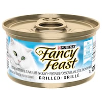 Poisson blanc et thon en sauce Fancy Feast, nourriture humide pour chat, 85 g Front_Elevated
