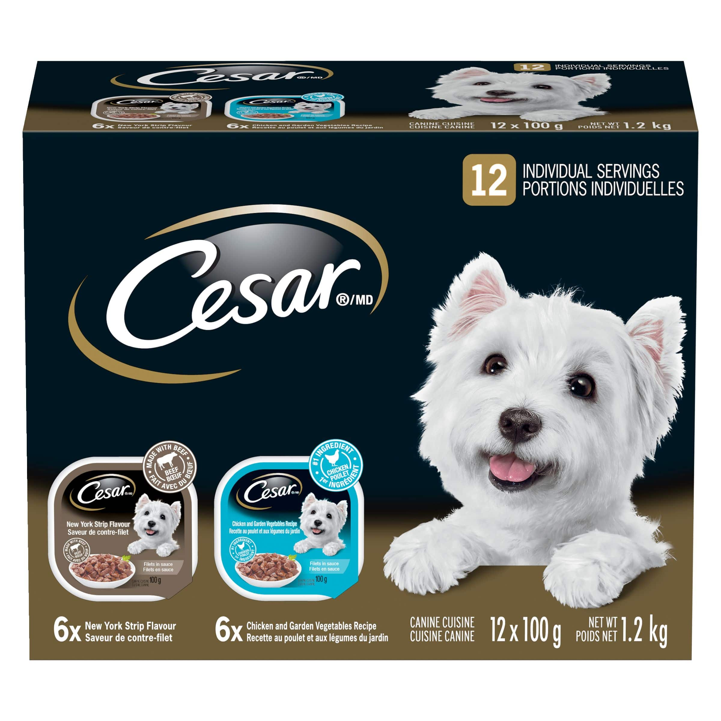 Cesar Chicken and Vegetables NY StriP Flavour Adult Wet Dog Food