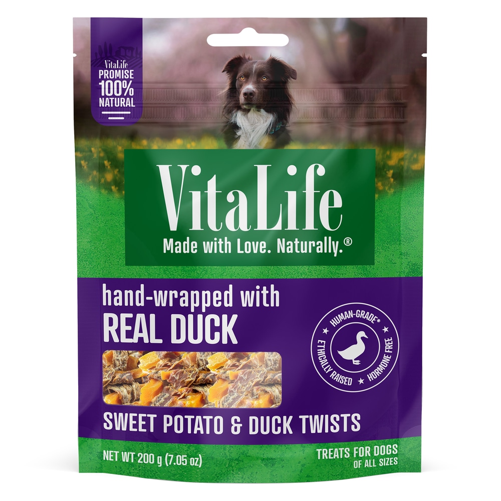 VitaLife Sweet Potato & Duck ReciPe Twists Dog Treats, 200g Canadian