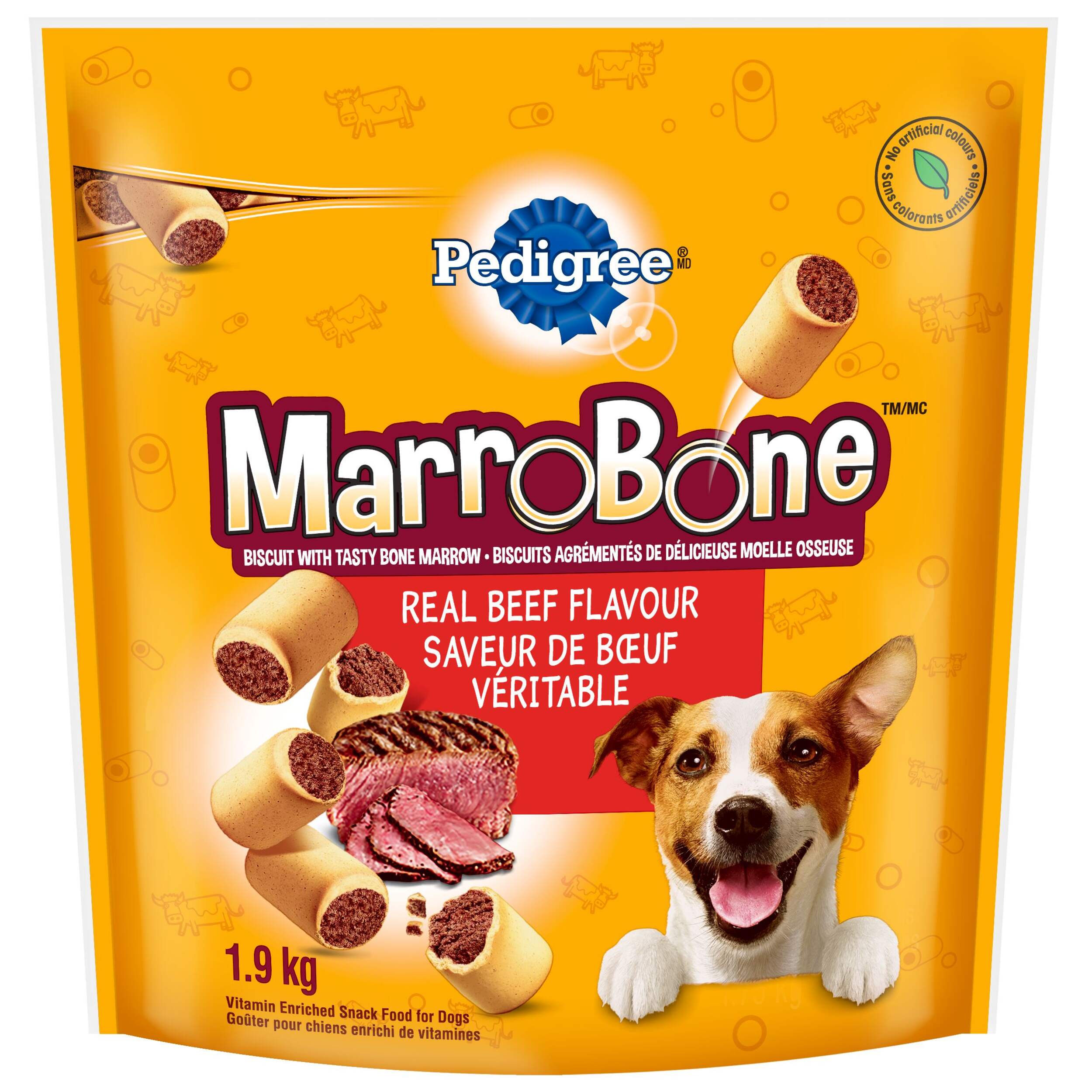 Gâteries pour chiens Pedigree Marrobone à saveur de boeuf, 425 g Front_Flat