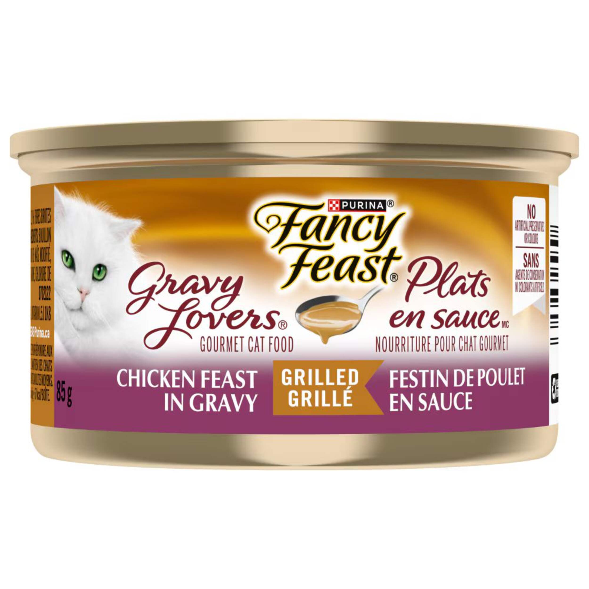 Nourriture humide pour chats Purina Fancy Feast, Plats en sauce festin de poulet grillé, 85 g Front_Flat