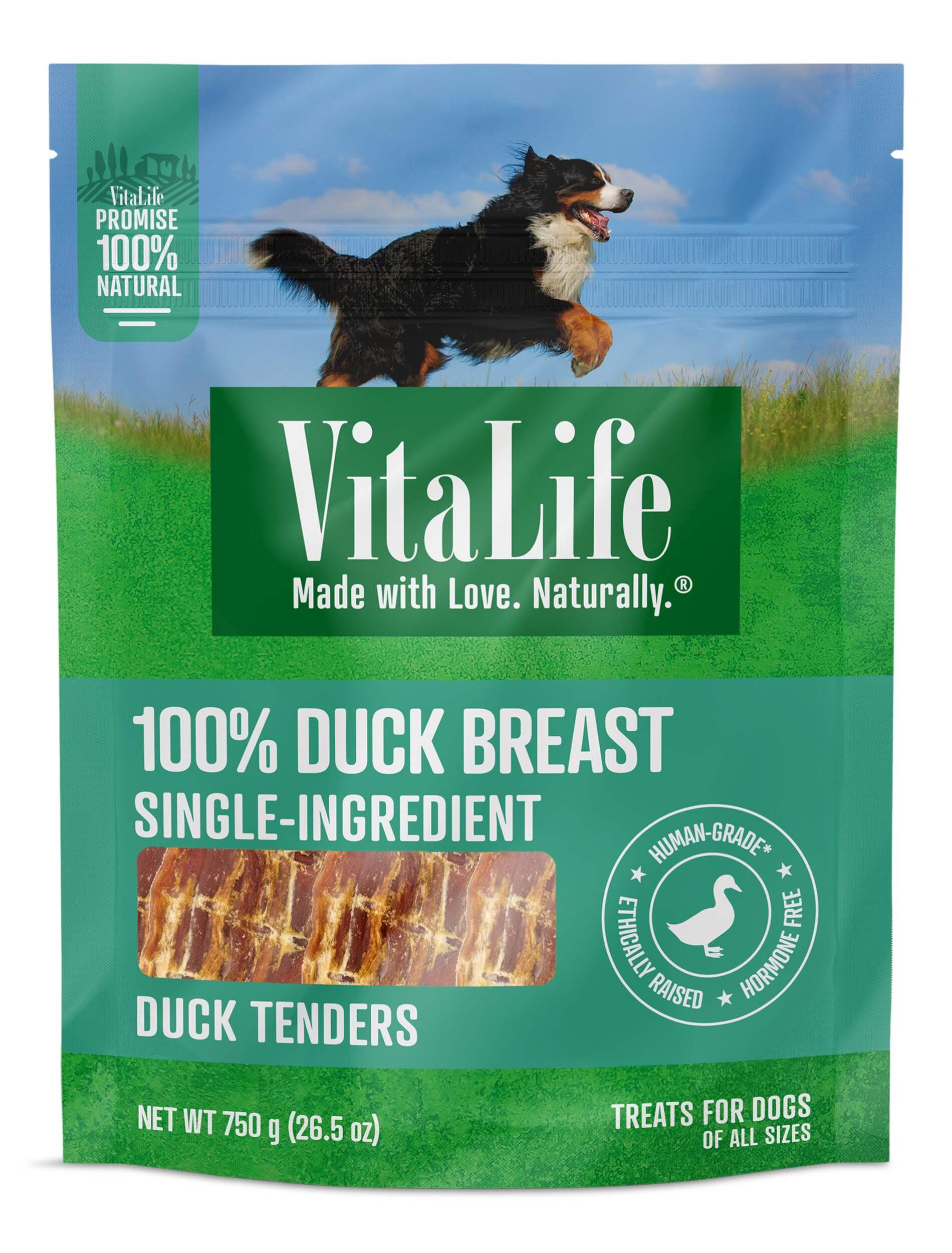 Vitalife Duck Tenders Dog Treats, 750-g Front_Flat