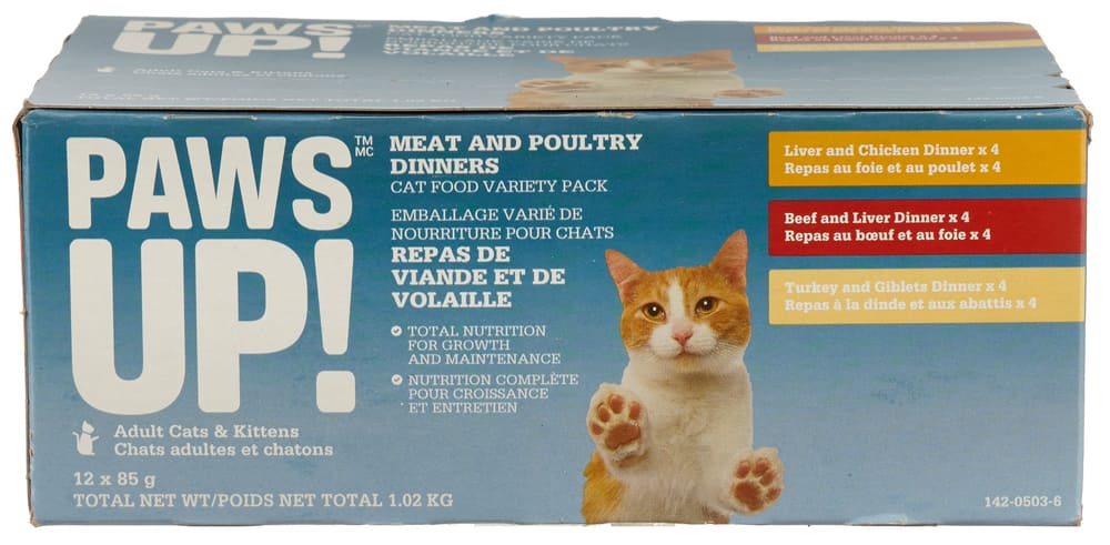 Paws up shop cat food