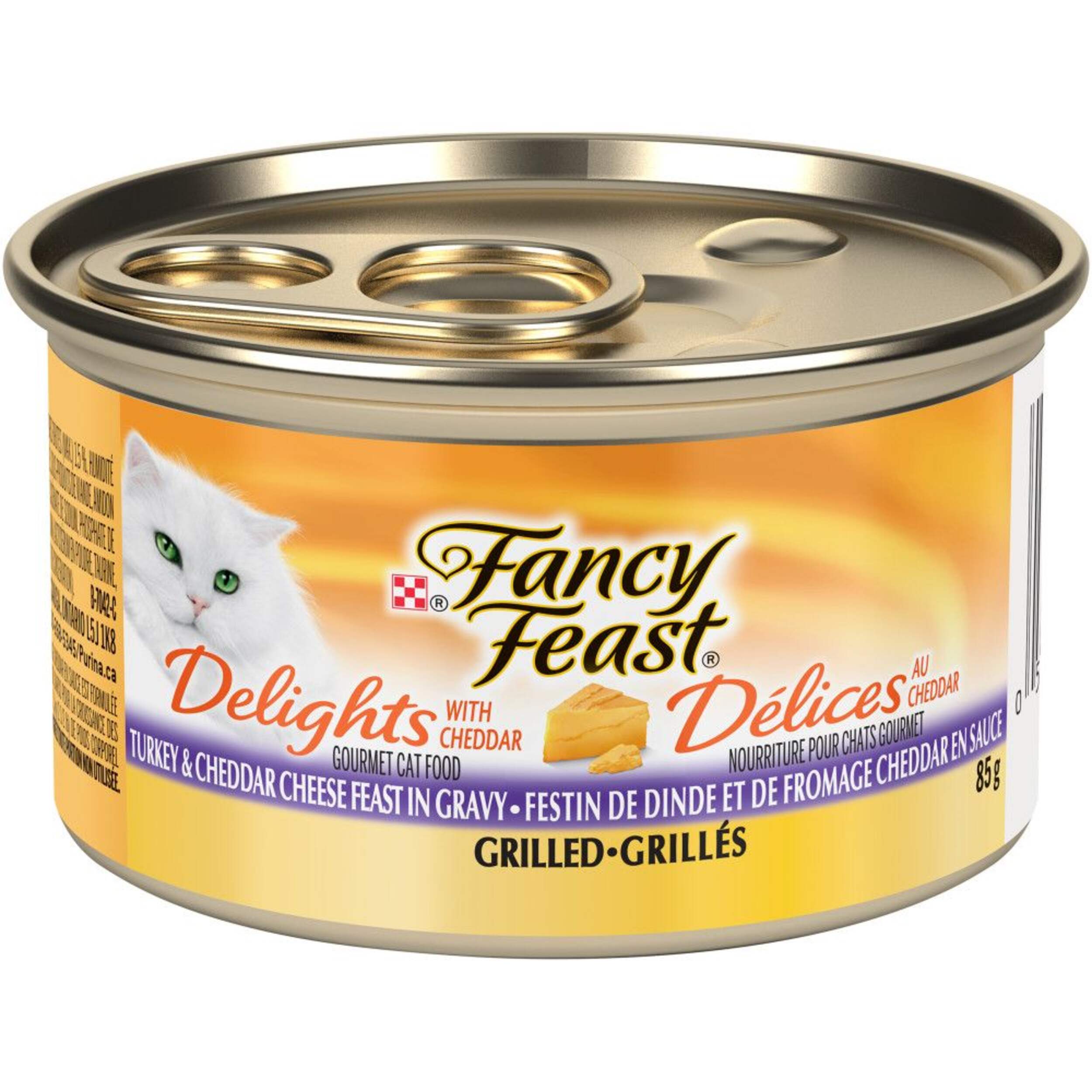 Fancy Feast Grilled Turkey & Cheddar Cheese Wet Cat Food, 85-g Front_Elevated