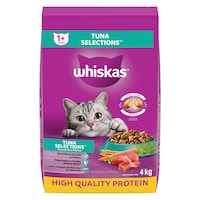 Whiskas Tuna Selections Adult Dry Cat Food, 4-kg Front_Flat