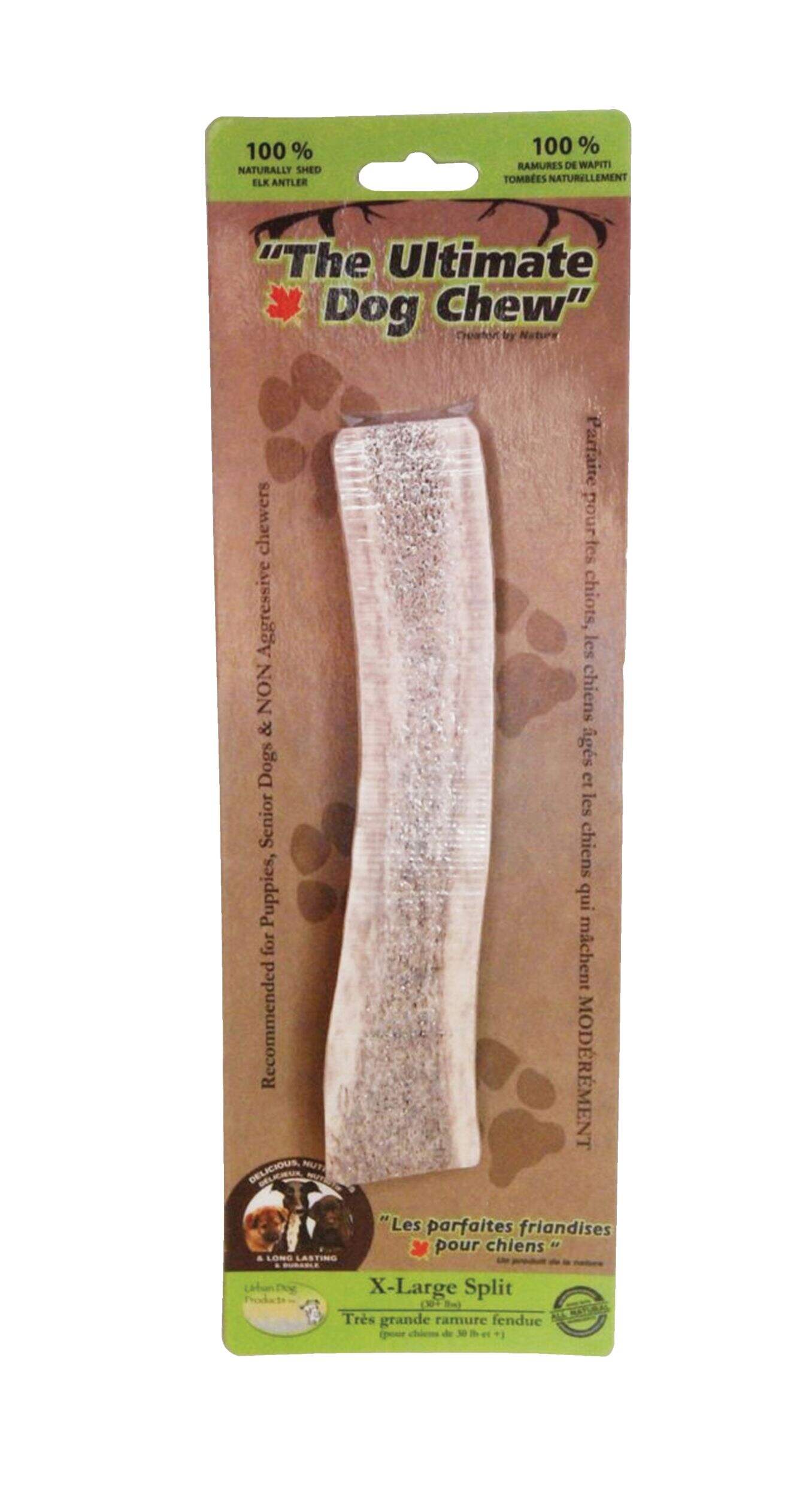 Ultimate Naturally Shed Antler Dog Chew Treat, X-Large Split, 170-g Front_Flat