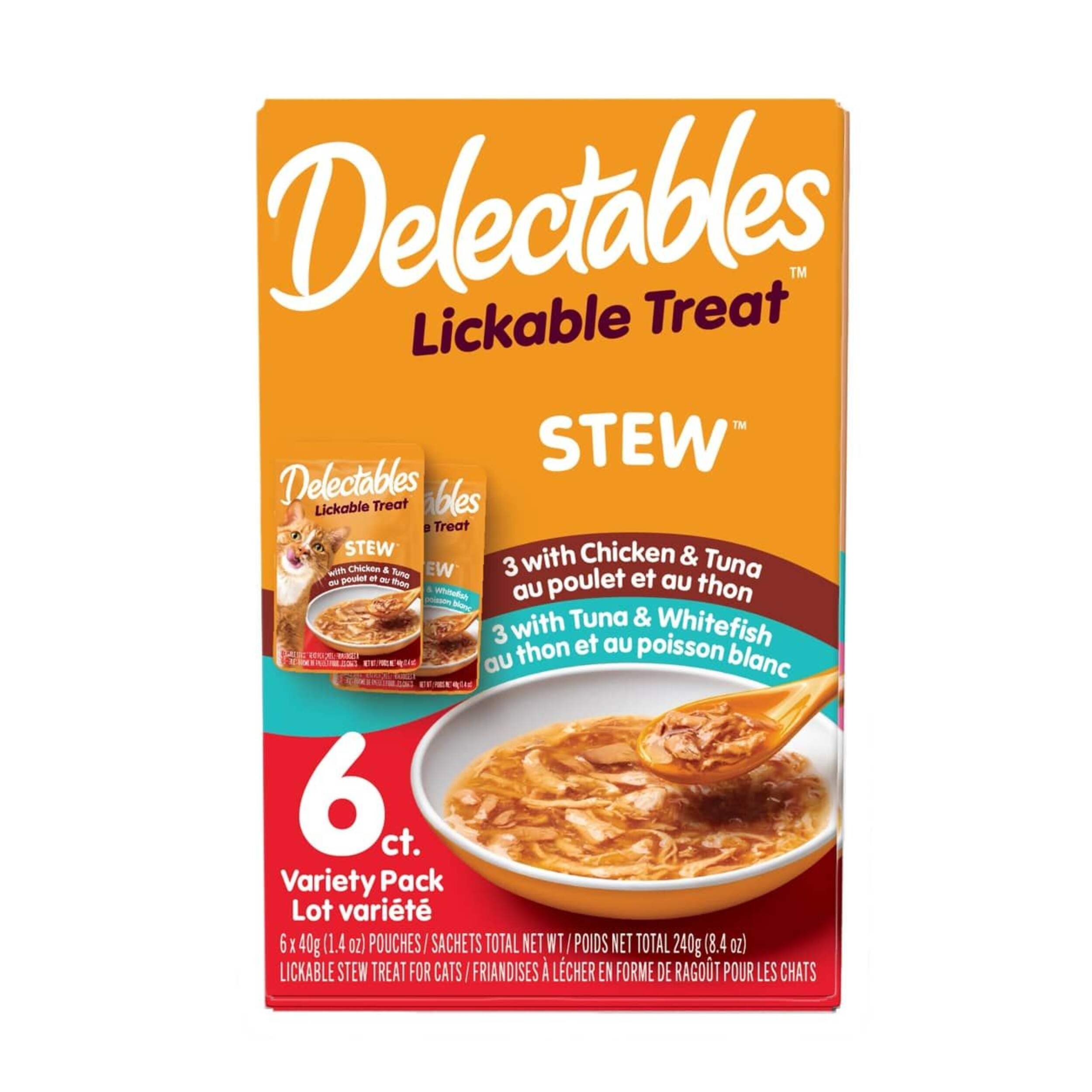 Hartz Delectables Stew Lickable Variety Pack Wet Cat Treats, 6 x 40-g Front_Flat
