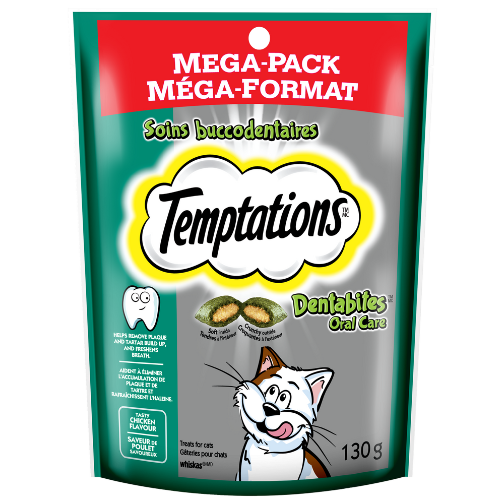 Whiskas TemPtations Dentabites Oral Care Classic Cat Treats, 130g