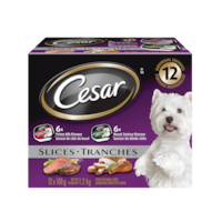 Nourriture humide pour chiens adultes Cesar, dinde rôtie et côtes levées, 100 g, paq. 12 Front_Flat