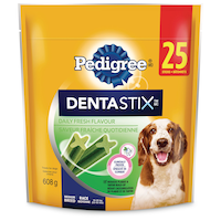 Pedigree Dentastix Fresh Oral Care Dog Treats for Medium Sized Breeds, 608-g, 25-Pk Front_Flat