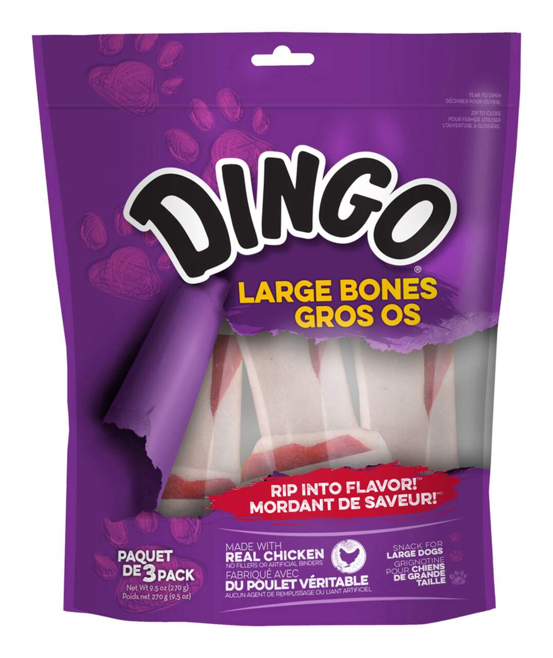 Dingo Large White Bone 3 pk Canadian Tire