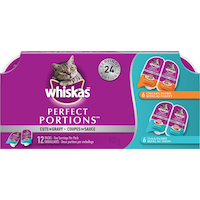 Whiskas Perfect Portions Cuts In Gravy Wet Cat Food, Assorted Flavours, 900-g, 12-Pk