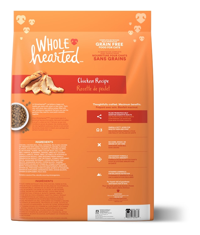 WholeHearted Grain Free Chicken Formula Dry Cat Food, Assorted Sizes