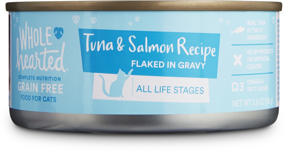 WholeHearted GrainFree Tuna & Salmon In Gravy Wet Cat Food, 155g