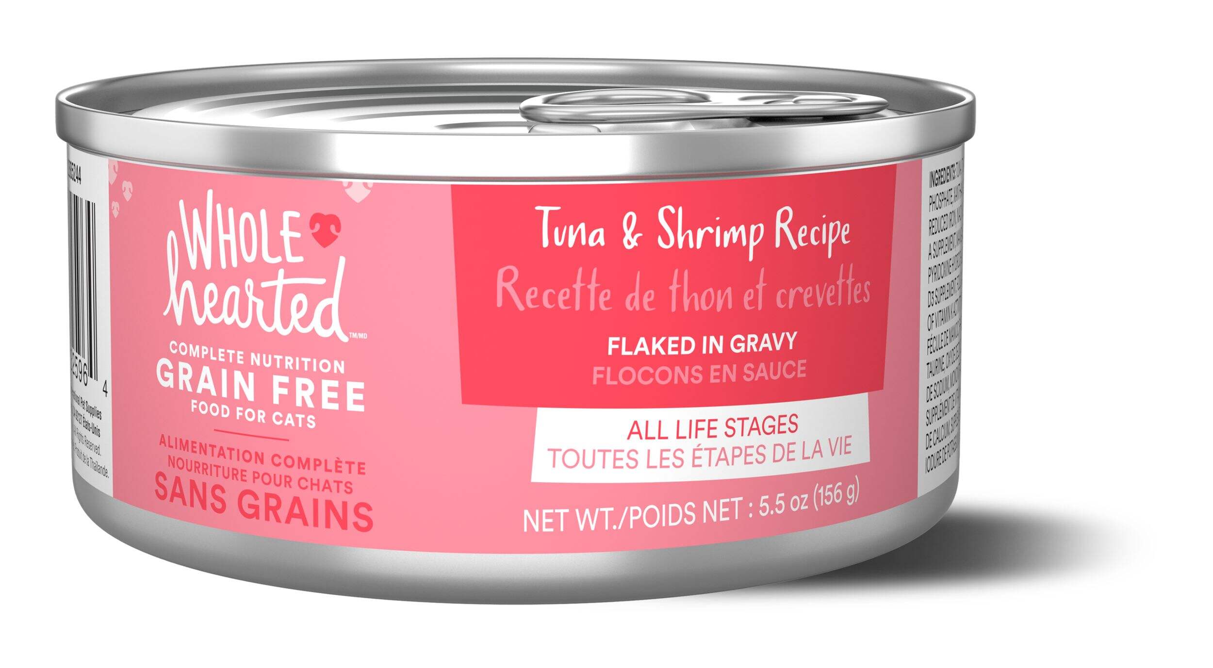 WholeHearted Grain-Free Tuna & Shrimp In Gravy Wet Cat Food, 155-g Front_Elevated