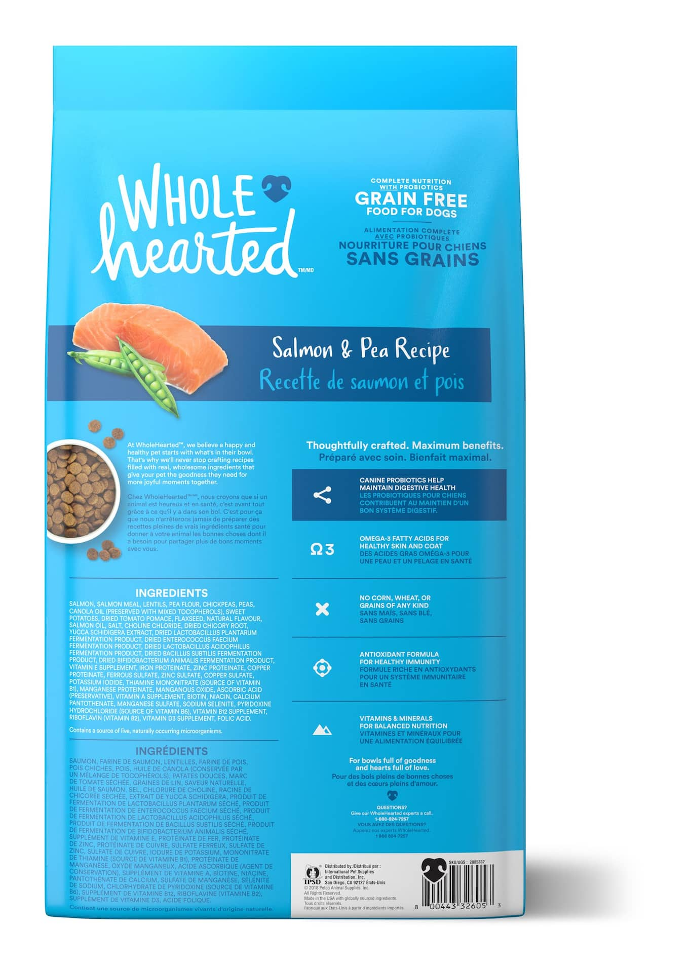 WholeHearted All Life Stages Grain Free Salmon and Pea Dry Dog Food Assorted Sizes