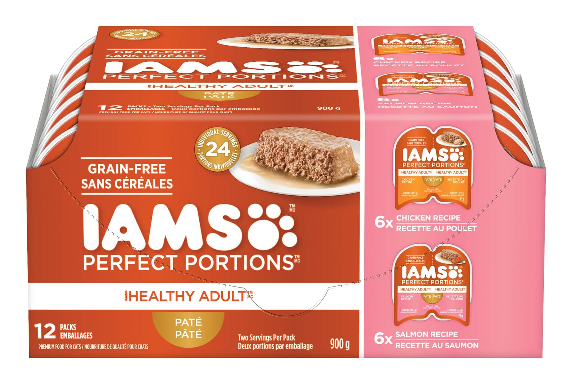 IAMS Perfect Portions Grain Free Chicken Salmon Wet Cat Food 12