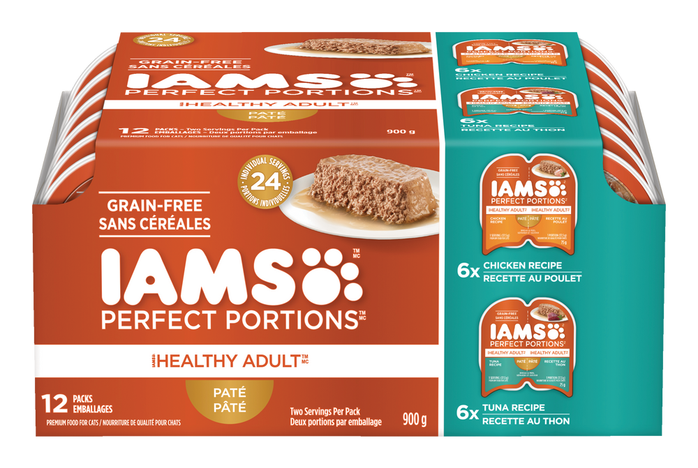 IAMS Perfect Portions GrainFree Chicken & Tuna Wet Cat Food, 12Pk