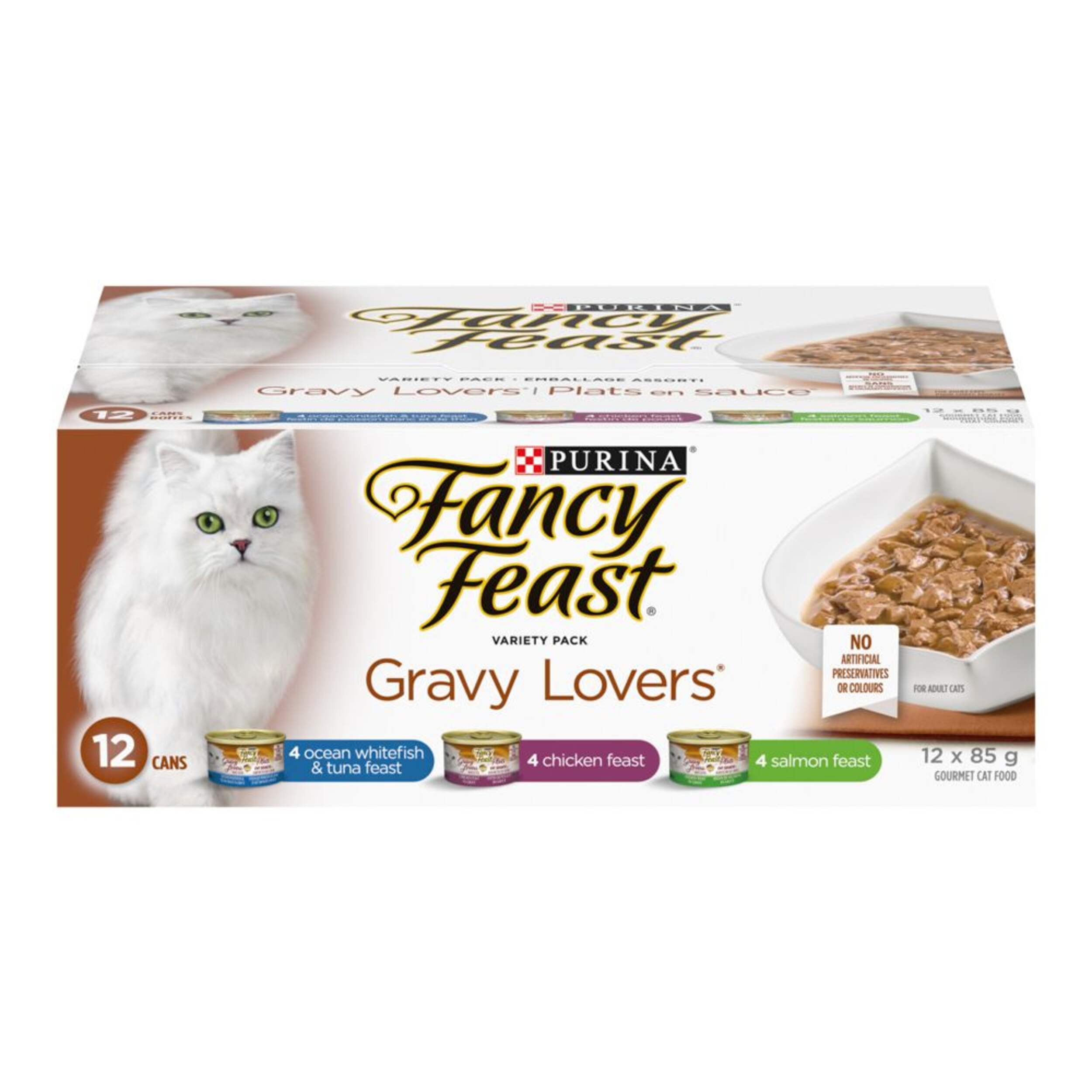 Purina Fancy Feast® Gravy Lovers Variety Pack Wet Cat Food, 12 x 85-g Front_Elevated