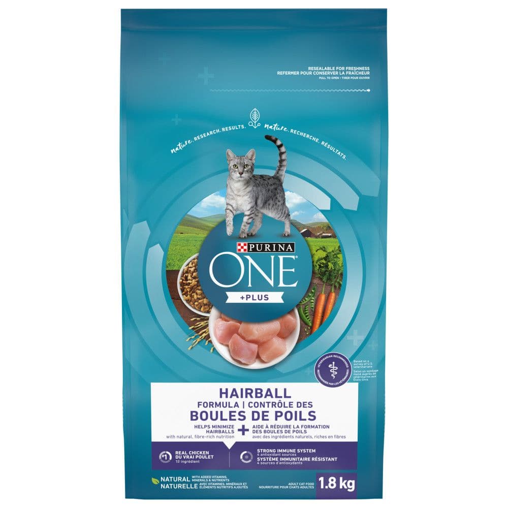 Fur ball store control cat food