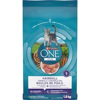 Purina® ONE® SmartBlend™ Hairball Control Adult Dry Cat Food, 1.8-kg Front_Flat