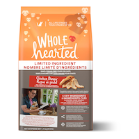Nourriture sèche pour chats de tous les stades de vie WholeHearted sans grain à nombre limité d'ingrédients, repas de poulet, 1,13 kg Front_Flat