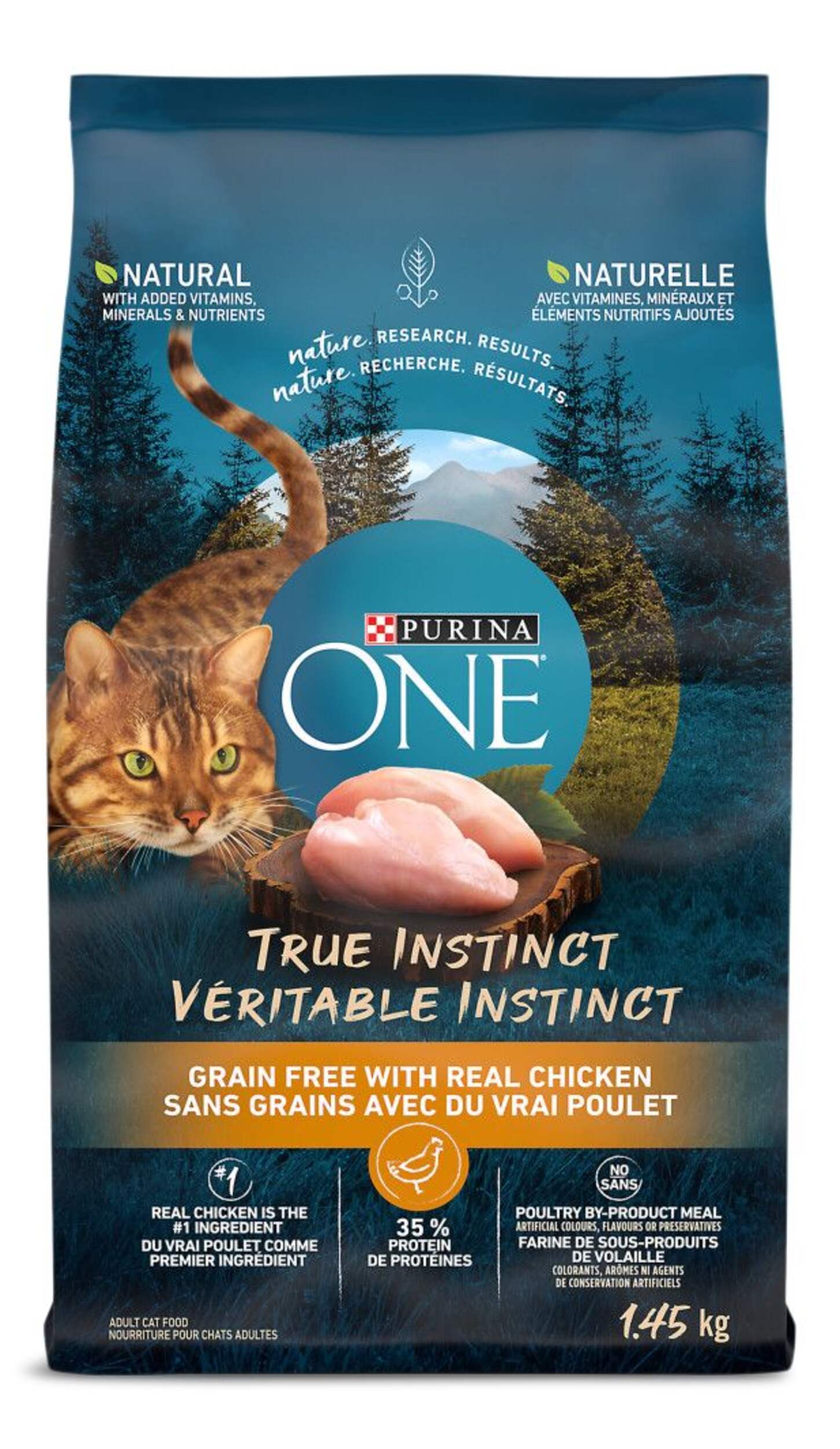 Purina ONE® True Instinct Natural Grain Free with Real Chicken Dry Cat Food, 1.45-kg Front_Flat